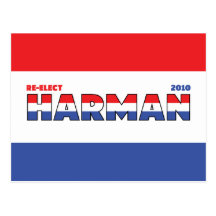 Vote Harman 2010 Elections Red White and Blue Postcards