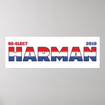 Vote Harman 2010 Elections Red White and Blue Poster