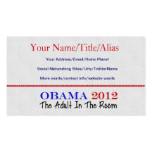 Vote Obama 2012 Business Cards