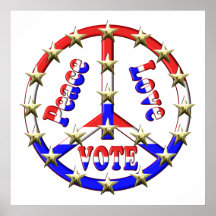 Vote Peace Sign Posters