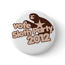 Vote Sloth Party 2012 Pins