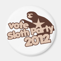 Vote Sloth Party 2012 Fridge Magnets