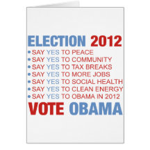Vote yes for Obama Greeting Card