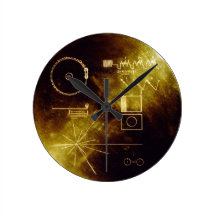 Voyager's Golden Record Round Clocks