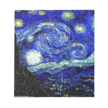 vVan Gogh Starry Night Fine Art Memo Pad