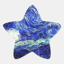 vVan Gogh Starry Night Fine Art Star Sticker