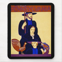 W.P.A. Pennsylvania Travel Poster Vintage Mouse Pads