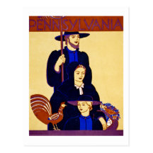 W.P.A. Pennsylvania Travel Poster Vintage Post Card