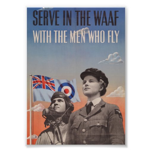 WAAF in Uniform with Pilot Beside Her Photographic Print