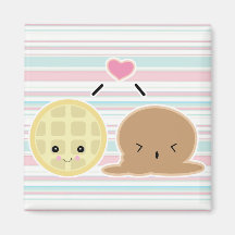 waffle and ice cream love fridge magnets