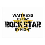 Waitress Rock Star by Night Postcard