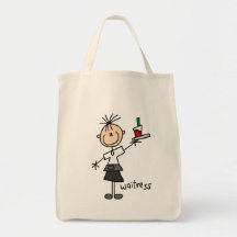 Waitress Stick Figure Canvas Bags