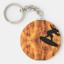 Wakeboard Fire Key Chain