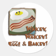 Wakey Eggs & Bakey Round Stickers