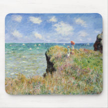 Walk on the Cliff at Pourville - Claude Monet Mousepad