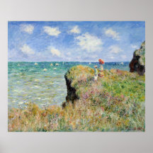 Walk on the Cliff at Pourville - Claude Monet Print