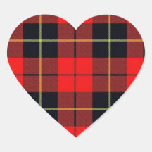 Wallace plaid heart sticker