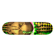 Wallace skull green fire Skatersollie skateboard