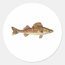 Walleye Art Round Sticker
