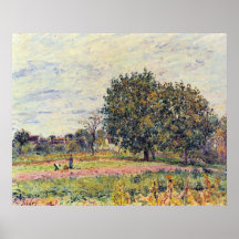 Walnut trees in the sun, in early October - Sisley Posters