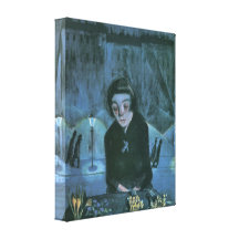 Walter Gramatte - Tired flower girl Stretched Canvas Print