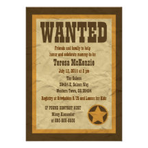Wanted Baby Shower Invitation