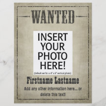 WANTED POSTER as a Custom Flyer