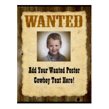 Wanted Poster Old-Time Photo Post Card