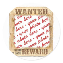WANTED Poster Photo Frame Stickers