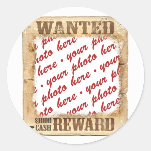 WANTED Poster Photo Frame Stickers