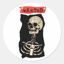 Wanted Skeleton Stickers
