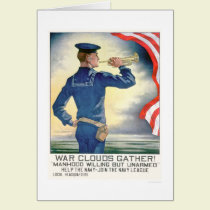 War Clouds Gather!  Join the Navy League (US02185) cards