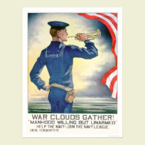 War Clouds Gather!  Join the Navy League (US02185) posters