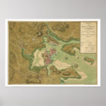 War in Boston Map - 1776 Posters