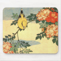 Warbler and Roses Mousemat