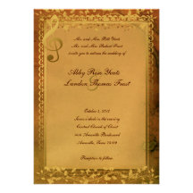 Warm Colours Music Lovers Wedding Invitation