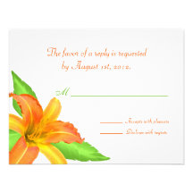 Warm Summer Flower Wedding Reply / RSVP Cards Custom Announcements