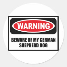 Warning BEWARE OF MY GERMAN SHEPHERD DOG Sticker