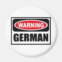 Warning GERMAN Magnet