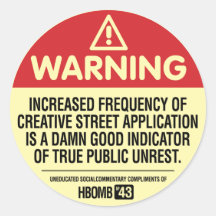 Warning H-Bomb Round Stickers