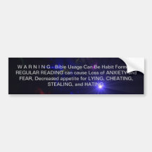 WARNING Inspirational SUPERNOVA Reading and Quotes Bumper Stickers