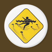 Warning Jellyfish in Water-Street sign magnets