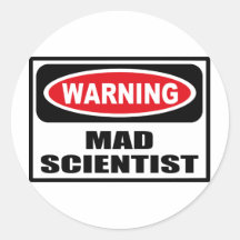 Warning MAD SCIENTIST Sticker