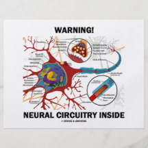 Warning! Neural Circuitry Inside (Neuron Synapse) Flyer Design