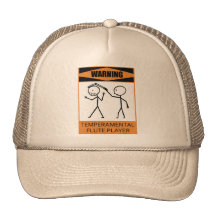 Warning Temperamental Flute Player Mesh Hats