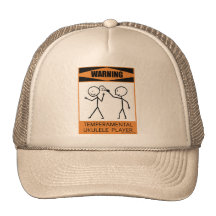 Warning Temperamental Ukulele Player Hats