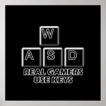 WASD - Real Gamers Use Keys Print