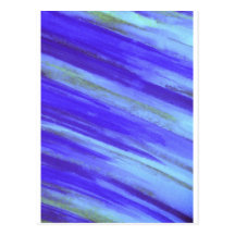 WASHED UP - Bold Blue Stripes Abstract Watercolor Postcard