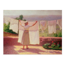 Washing in the Sun Postcard