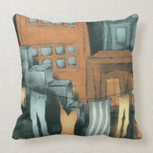 Washing Line Throw Pillows